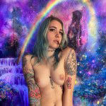 Pearl Sage strips naked on her grey chair